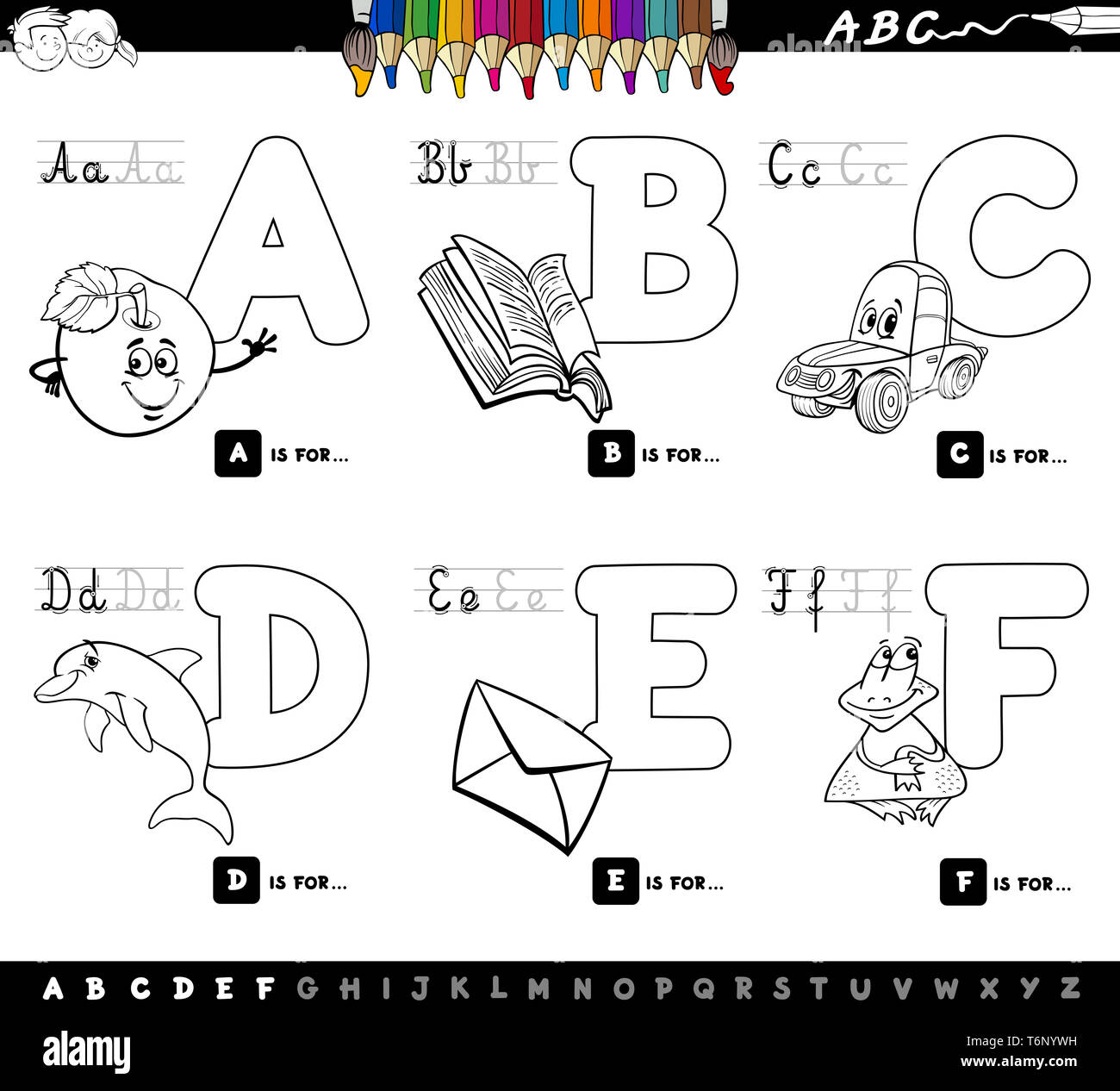 Educational Alphabet Letters Coloring Book Stock Photo Alamy Educational Alphabet Letters Coloring Book Stock Photo Alamy