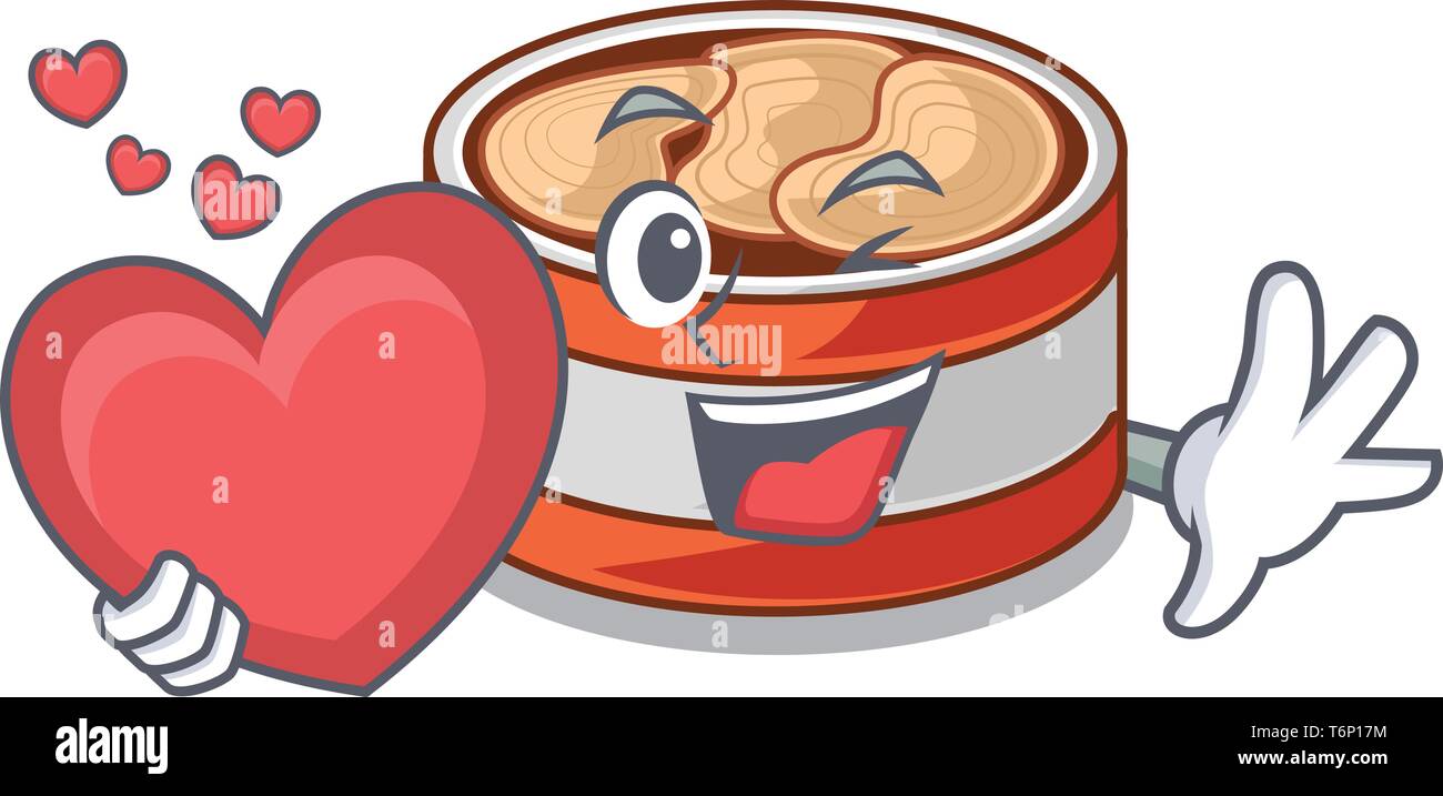 With heart canned tuna in the cartoon shape Stock Vector Image & Art