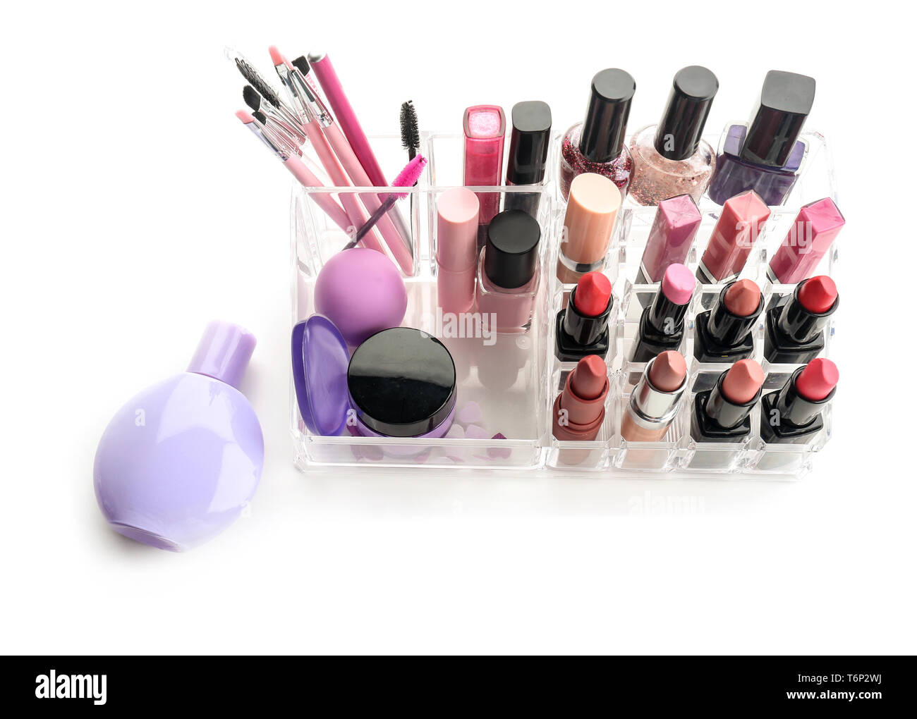 Set of professional cosmetics on white background Stock Photo