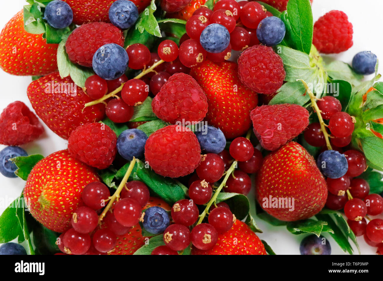 mix berries on a white background Stock Photo
