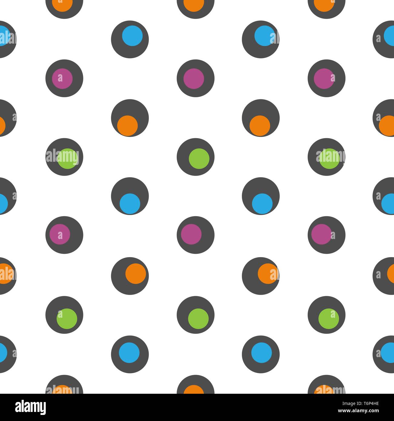 Funny polka dot abstract seamless pattern. Vector illustration Stock Vector