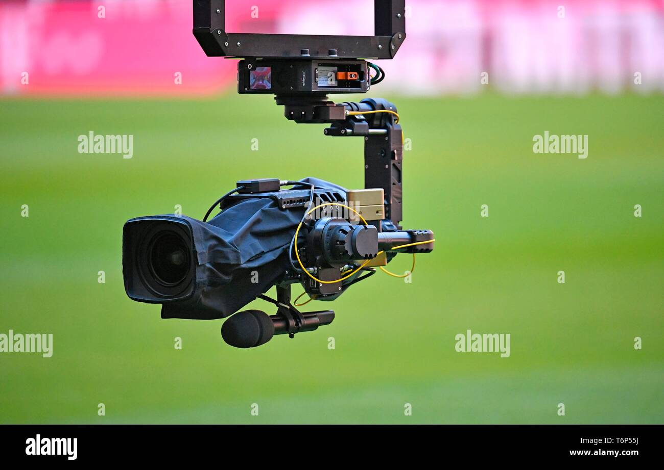 Spidercam, rope camera, Allianz Arena, Munich, Bavaria, Germany Stock Photo  - Alamy