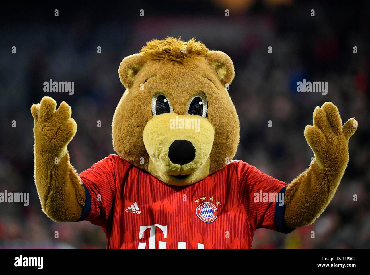 Mascot Berni, FC Bayern Munich FCB, Allianz Arena, Munich, Bavaria, Germany Stock Photo