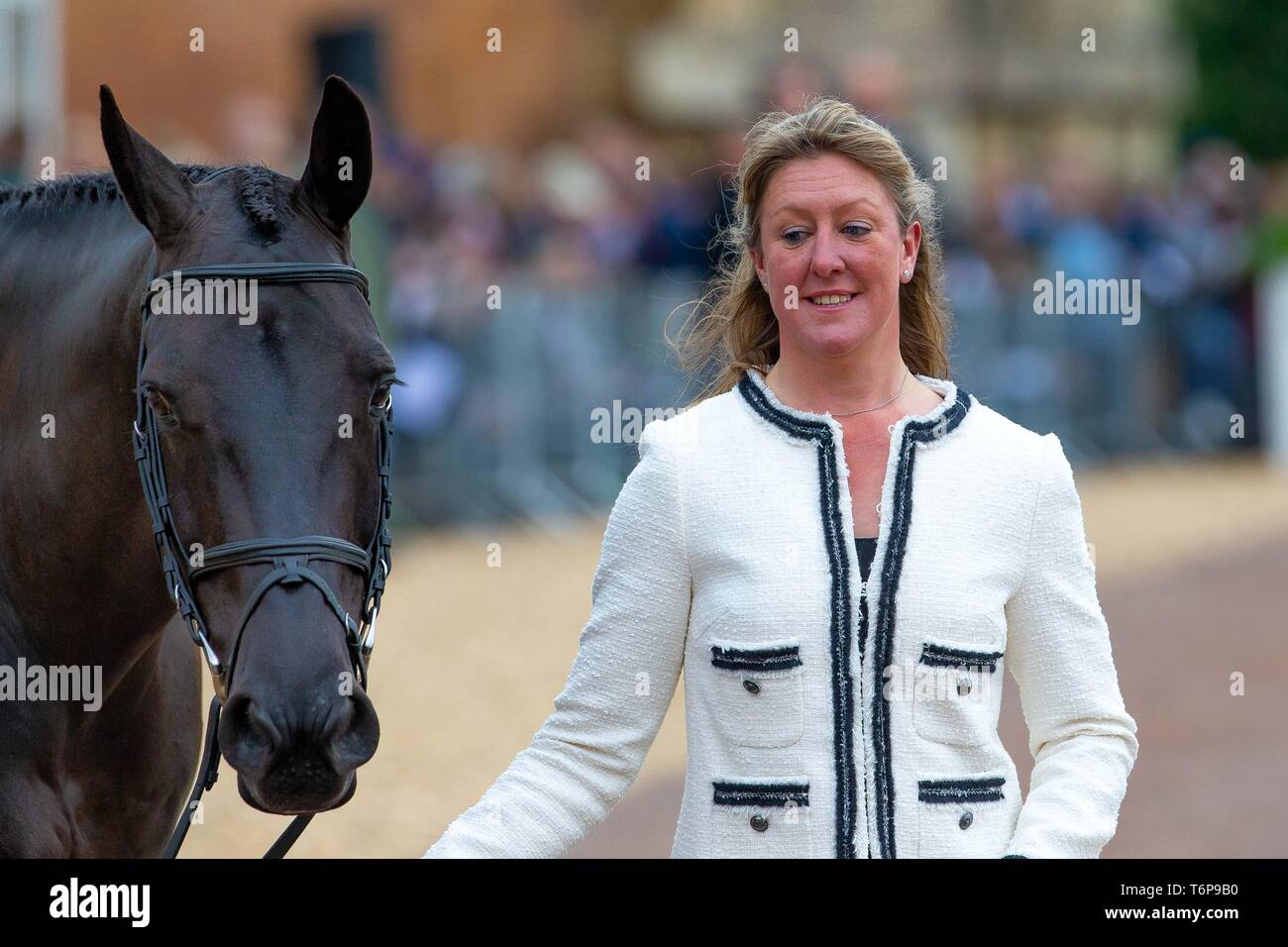 Badminton, Gloucestershire, UK. 02nd May, 2019. Nicola Wilson. GBR. Bulana. Trot Up. Mitsubishi Motors Badminton Horse Trials. Rolex Grand Slam Event. Horse Trials. Eventing. Badminton. Gloucestershire. United Kingdom. GBR. {01}/{05}/{2019}. Credit: Sport In Pictures/Alamy Live News Stock Photo