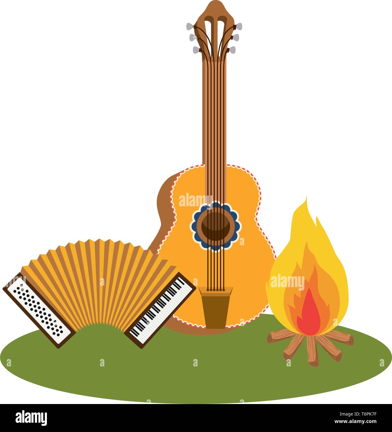 guitar and accordion isolated icon Stock Vector Image & Art Alamy
