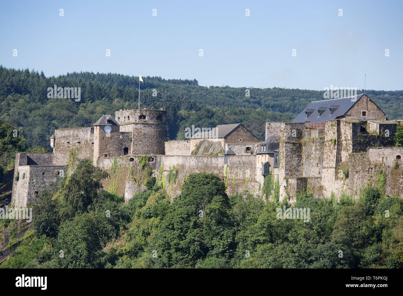 Medieval Castle of Bouillon in Belgian Ardennes Stock Photo