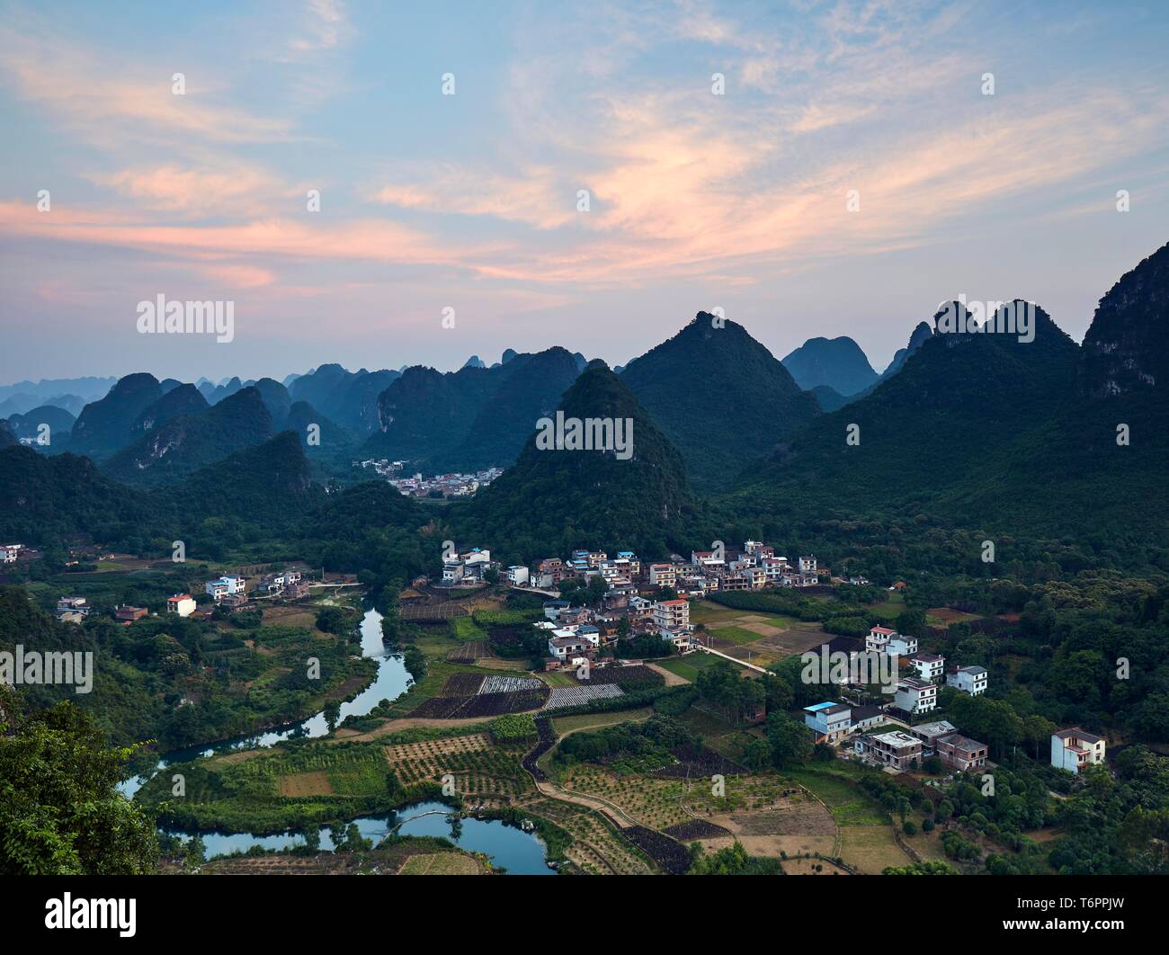 cuiping high resolution stock photography and images alamy https www alamy com dusk over the li river cuiping mountain guilin china image245133809 html