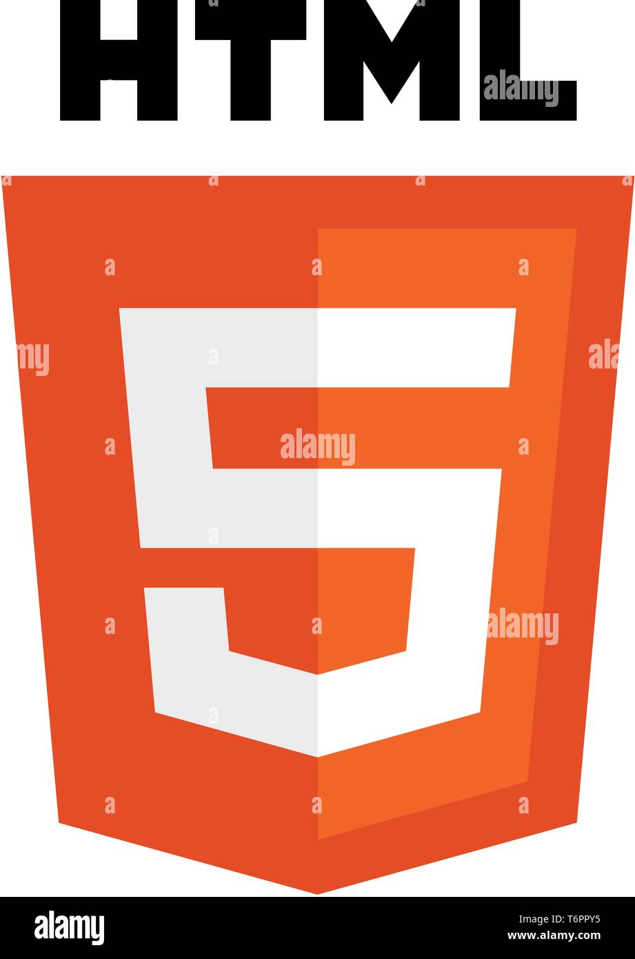 HTML 5, HTML5 logo, corporate identity, lettering, optional, white background, Germany Stock Photo