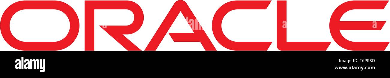 Oracle logo, corporate identity, lettering, optional, white background, Germany Stock Photo