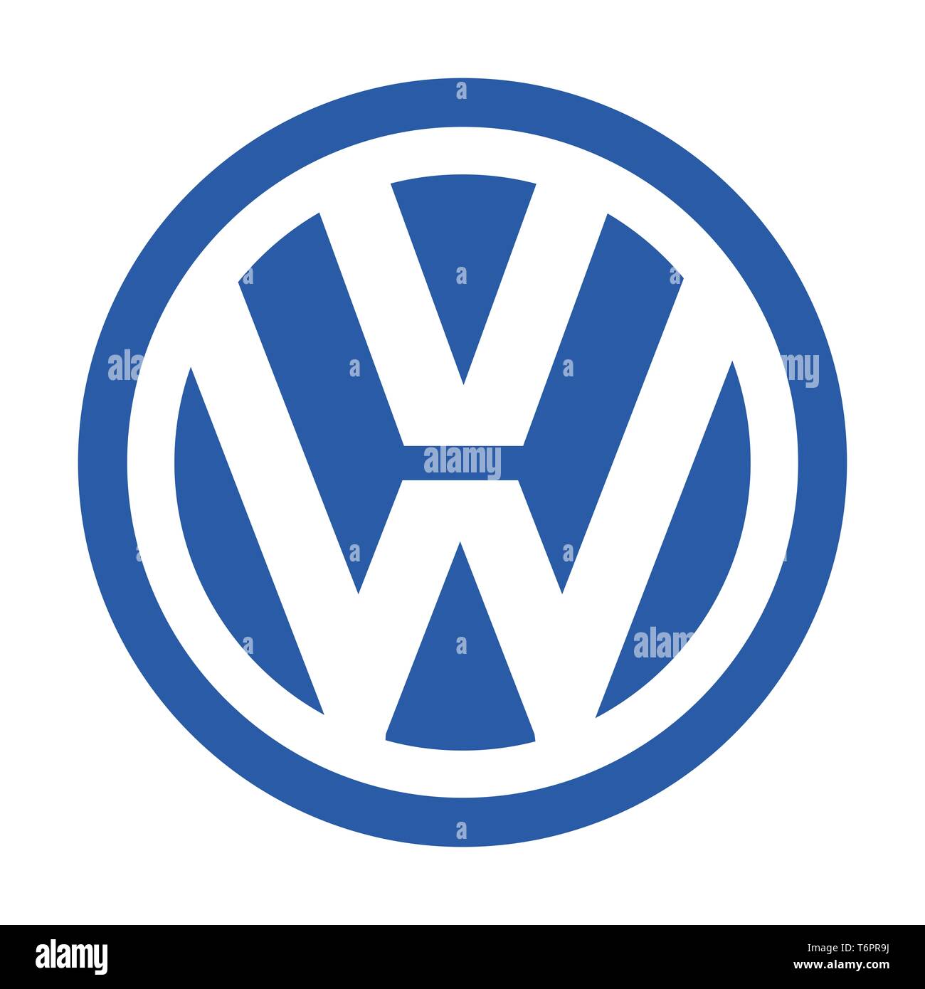 Volkswagen, blue VW logo, corporate identity, optional, white background, Germany Stock Photo