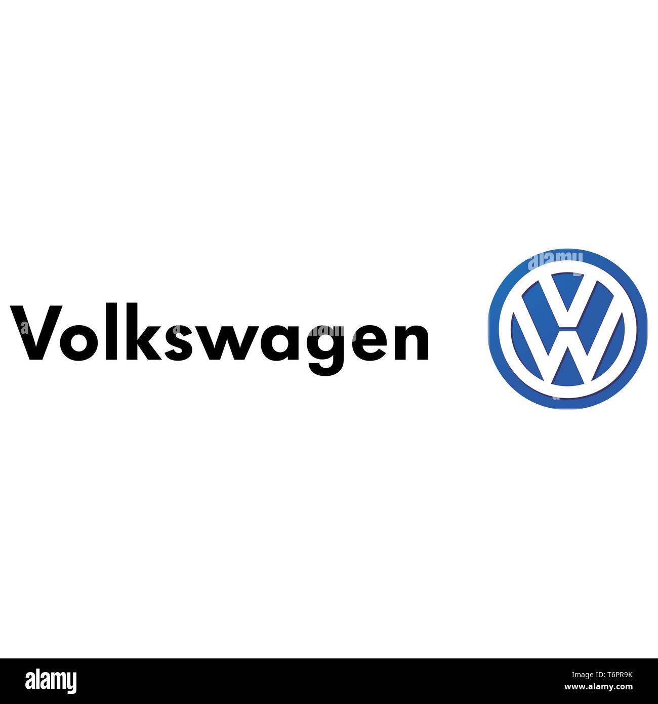 Volkswagen, VW logo, corporate identity, lettering, optional, white background, Germany Stock Photo