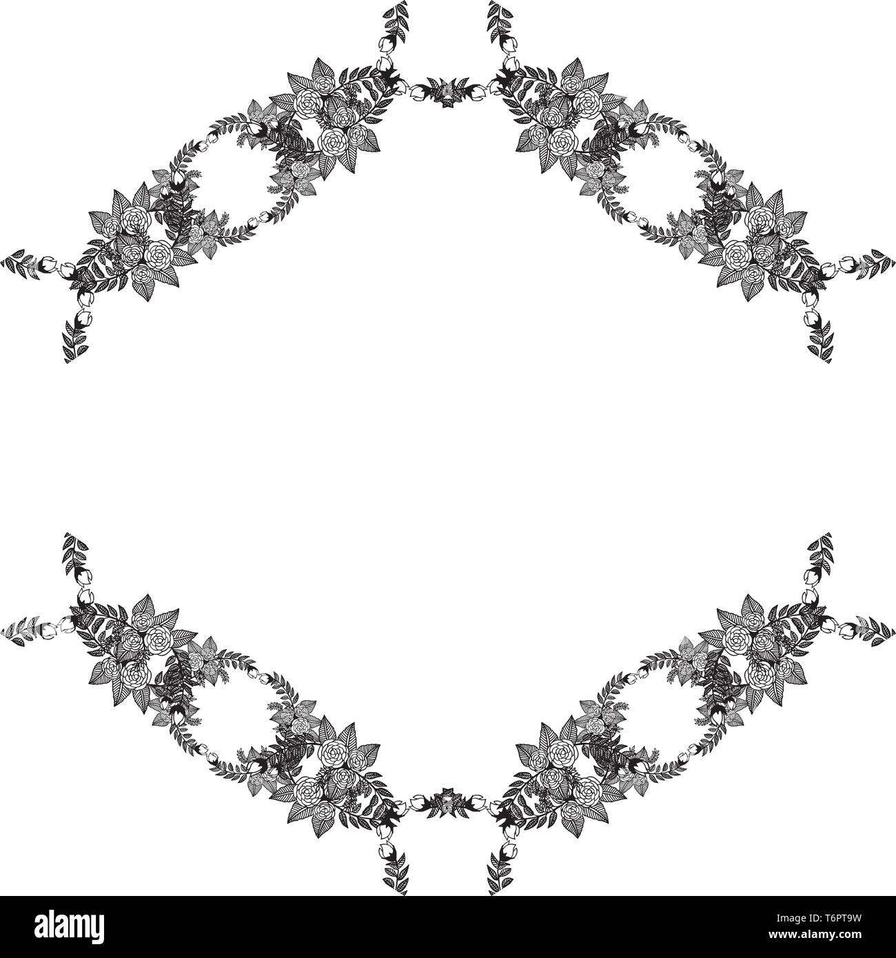 Vector illustration of backdrop white for flower frame hand drawn Stock ...