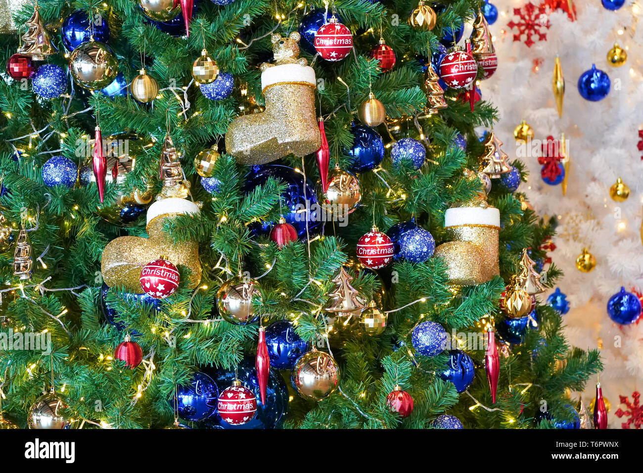 white christmas tree in store