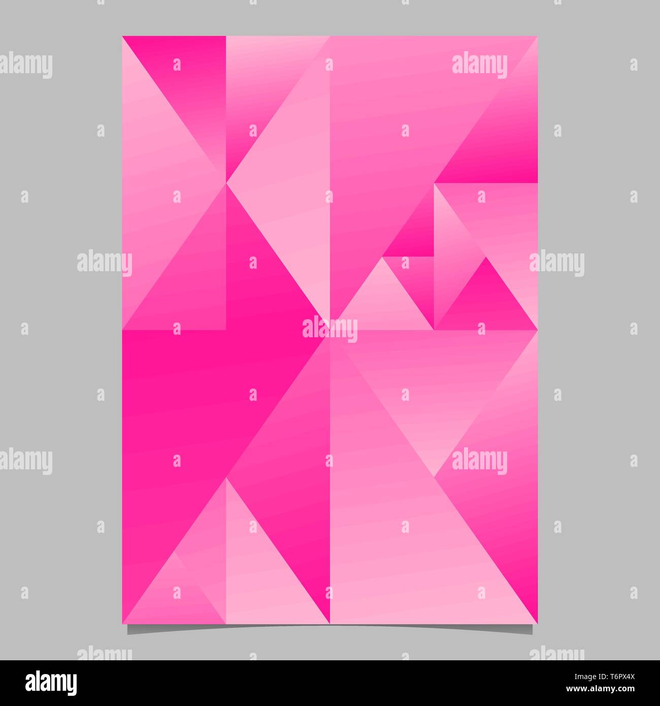 Minimal pink polygonal gradient triangle flyer template Stock Vector