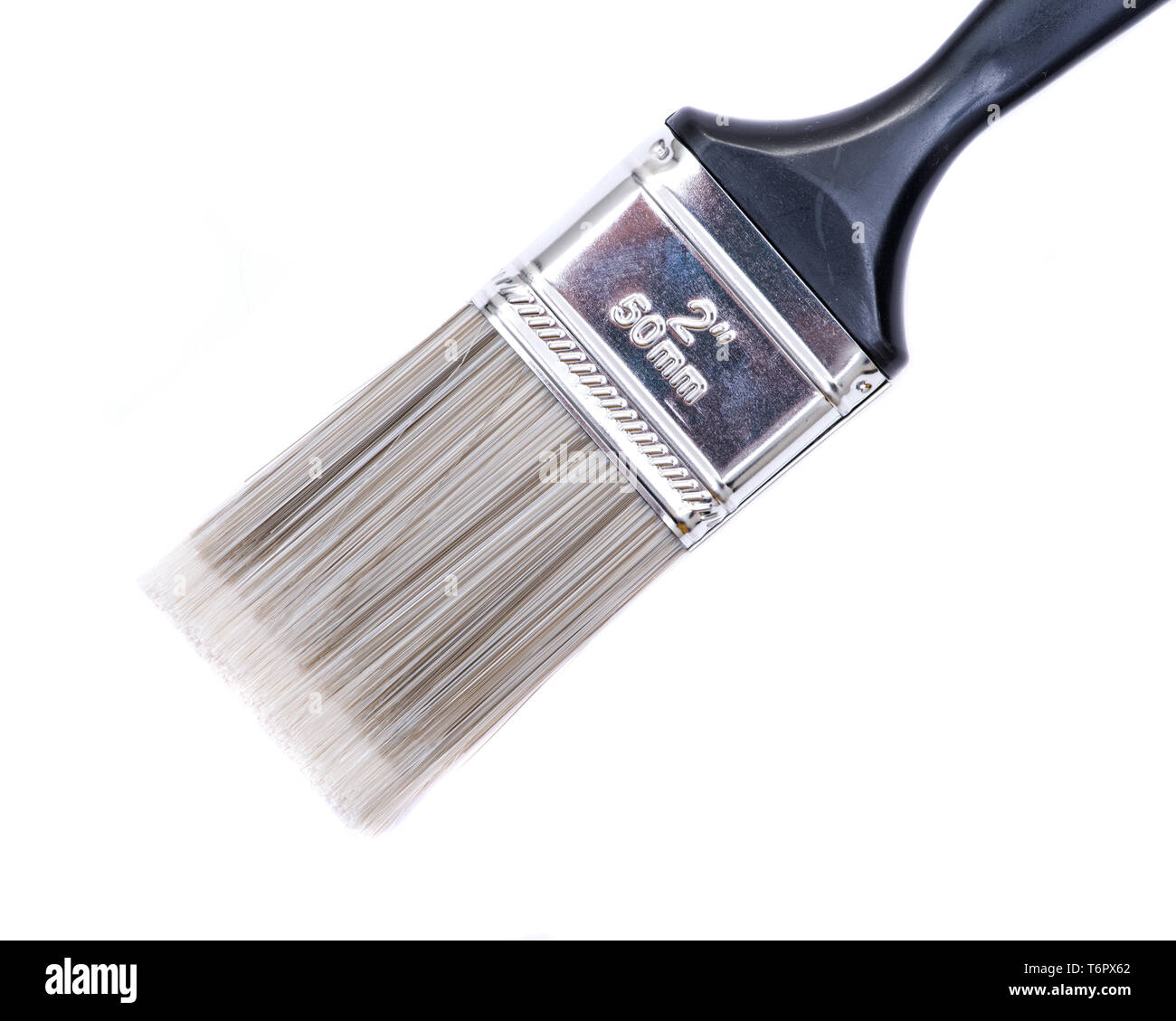 Flat Cut Utility Paint Brush isolated on white background Stock Photo