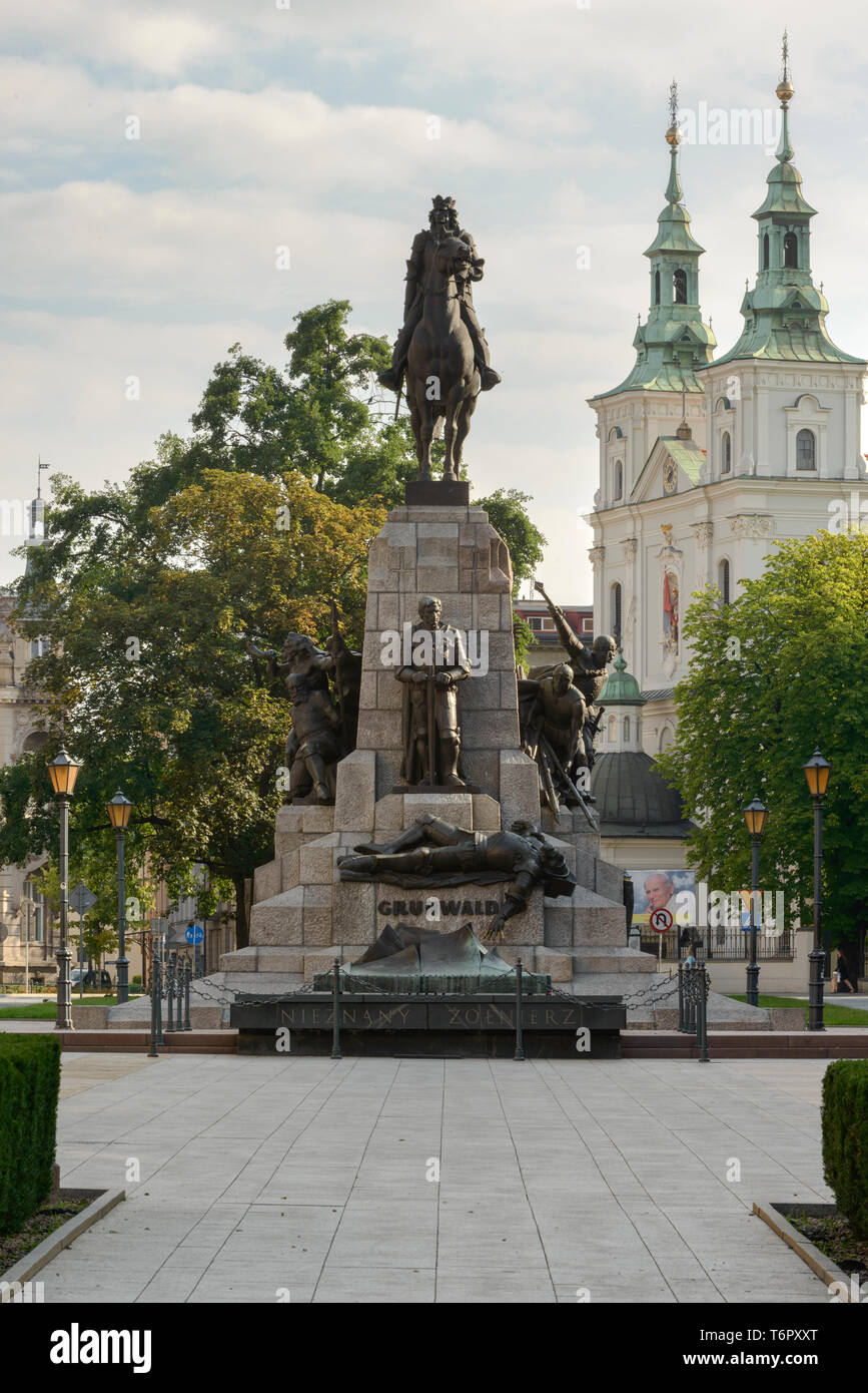 The Grunwald Monument in Krakow, Poland. Stock Photo