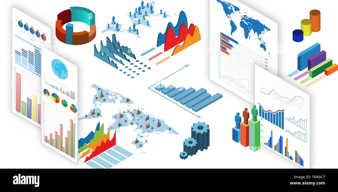 Business charts and infographics - 3d rendering Stock Photo - Alamy