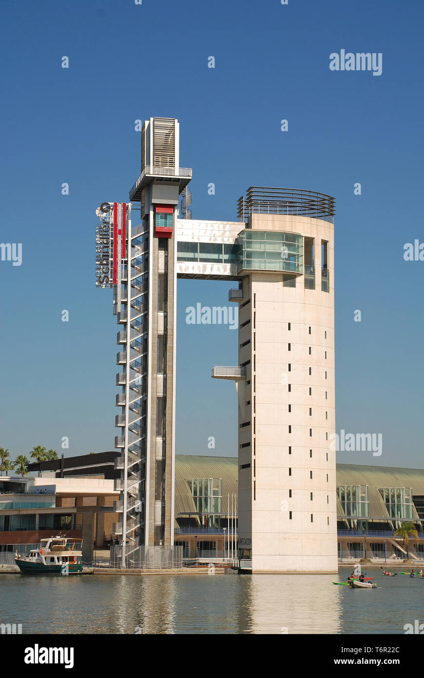 The Torre Schindler on the Guadalquivir river in Seville, Spain on April 3, 2019. Stock Photo