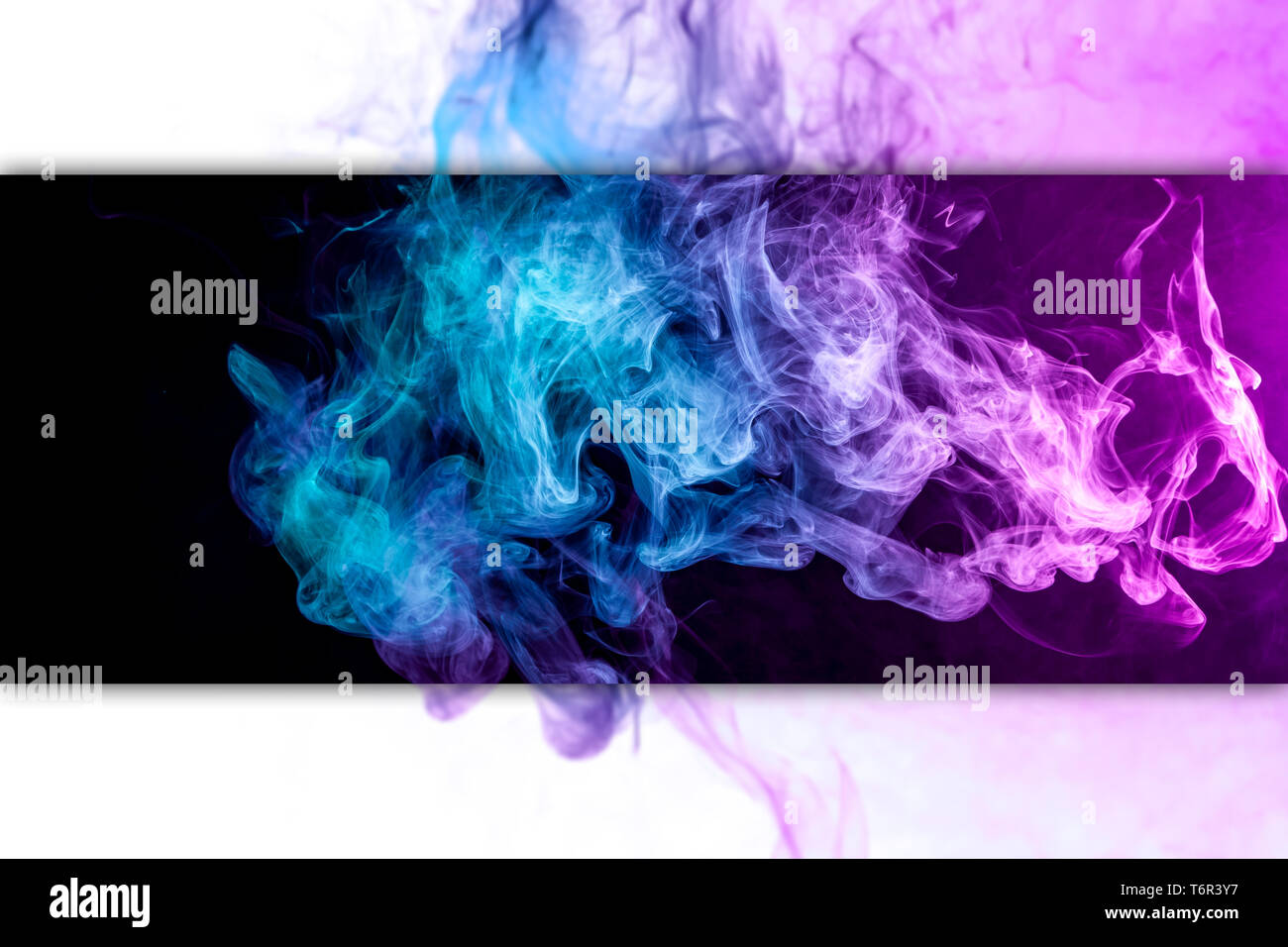 Frozen Abstract Movement Of Explosion Smoke Multiple Colors Blue