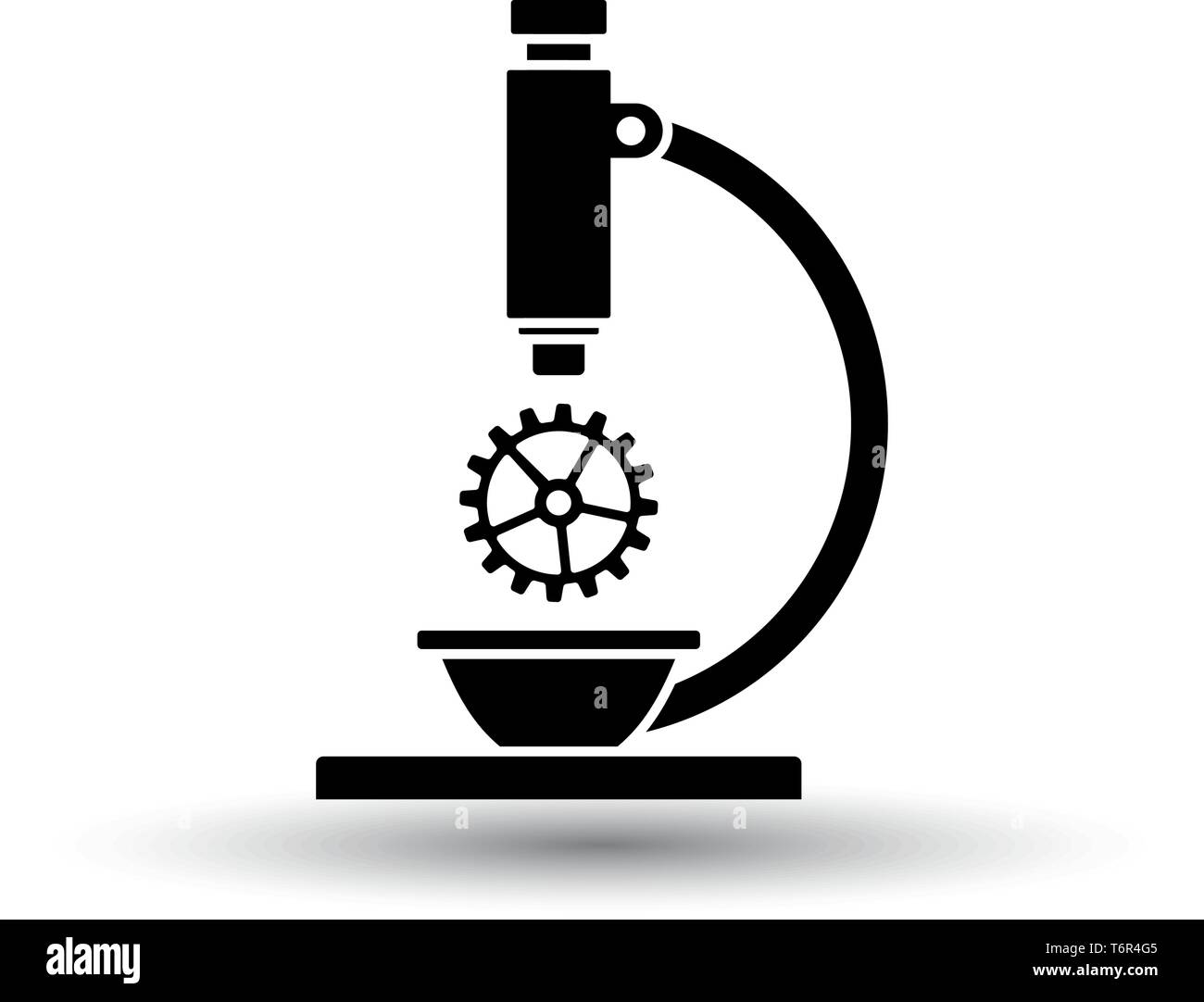 Research Icon. Black on White Background With Shadow. Vector ...