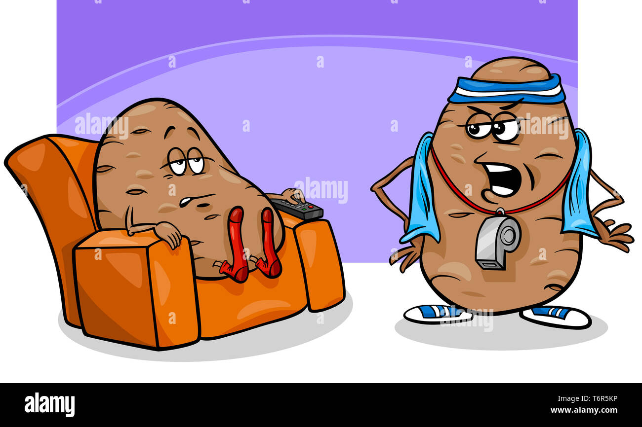 Couch Potato Saying Cartoon Illustration Stock Photo 245142458