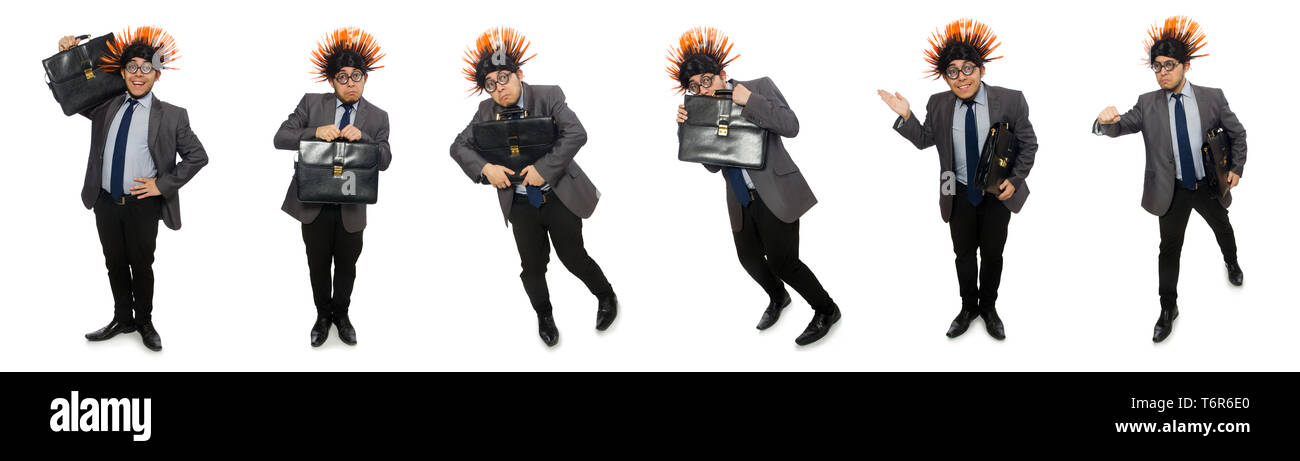 Funny Man With Mohawk Hairstyle Stock Photo Alamy