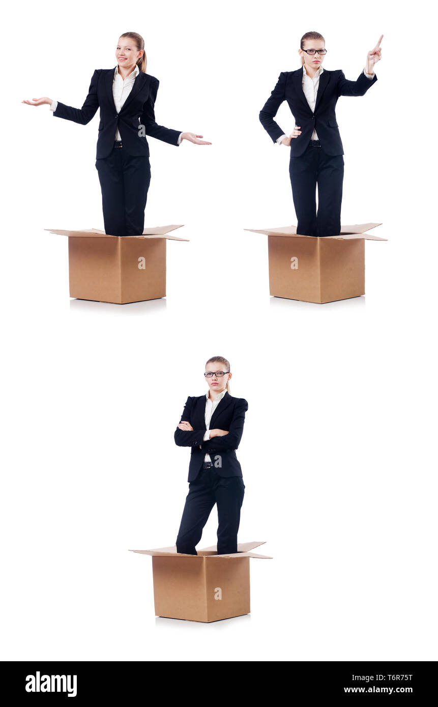 Woman businesswoman isolated on white Stock Photo - Alamy