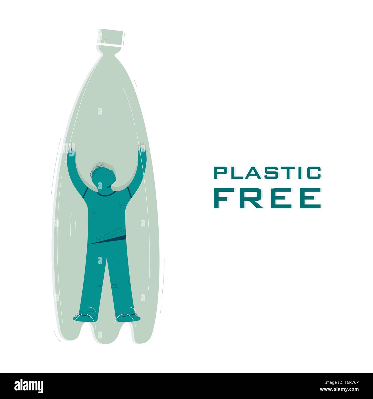 Plastic straws waste reduction concept Royalty Free Vector