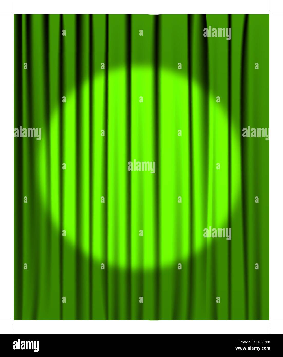 Green curtain from the theatre with a spotlight Stock Vector Image