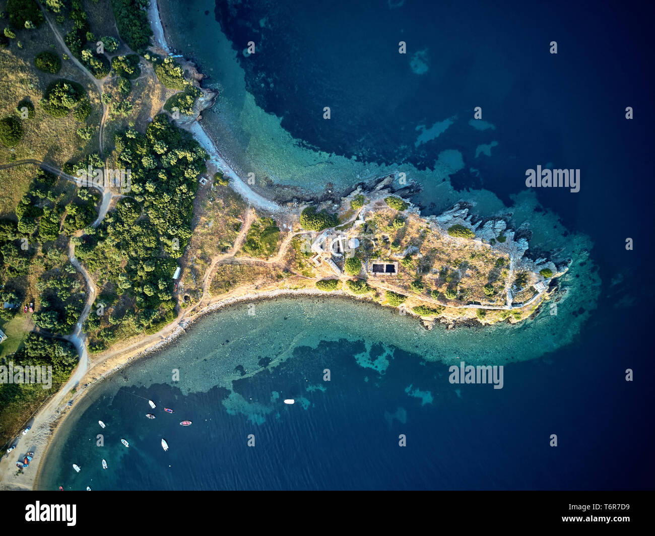 Beautiful beach aerial shot sithonia hi-res stock photography and ...