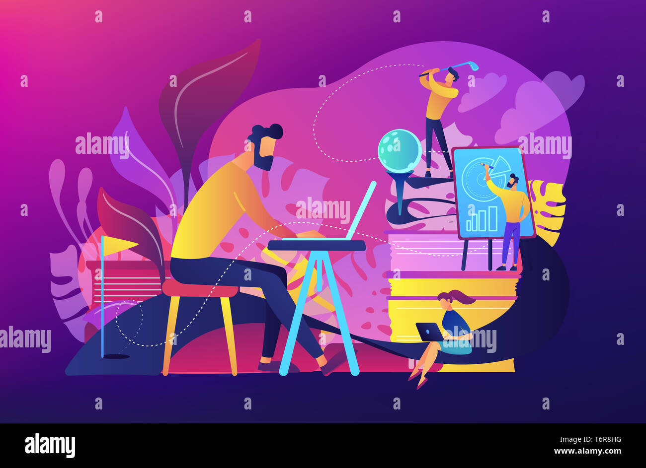 Office fun concept vector illustration Stock Photo - Alamy
