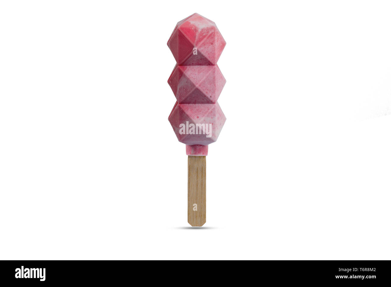 Molecular Modern Cuisine Ice Cream On A Isolate White Background Ice Cream On A Stick Popsicle Pink Strawberry Ice Cream Ice Cream Made With Liqu Stock Photo Alamy