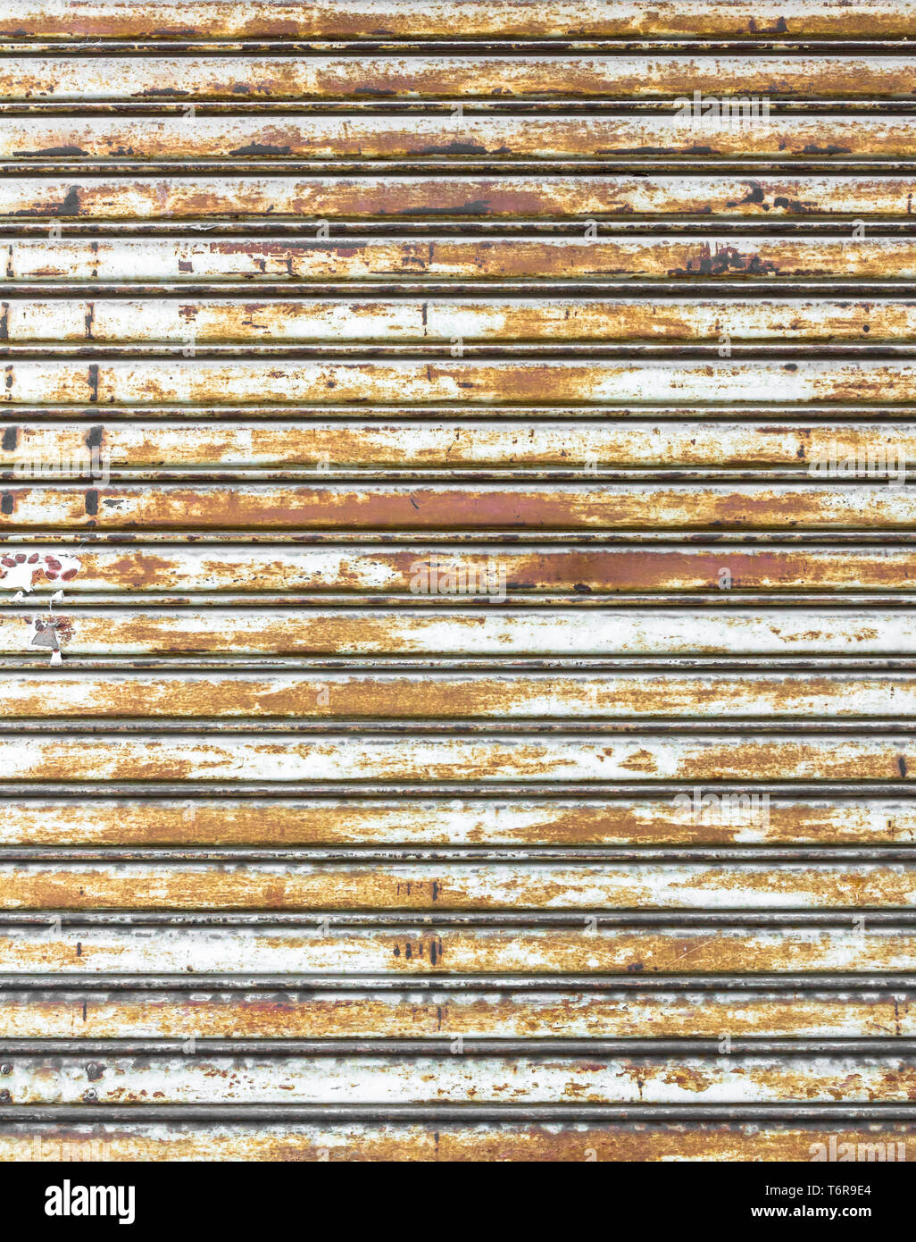 Rusty shutters of a garage. Stock Photo