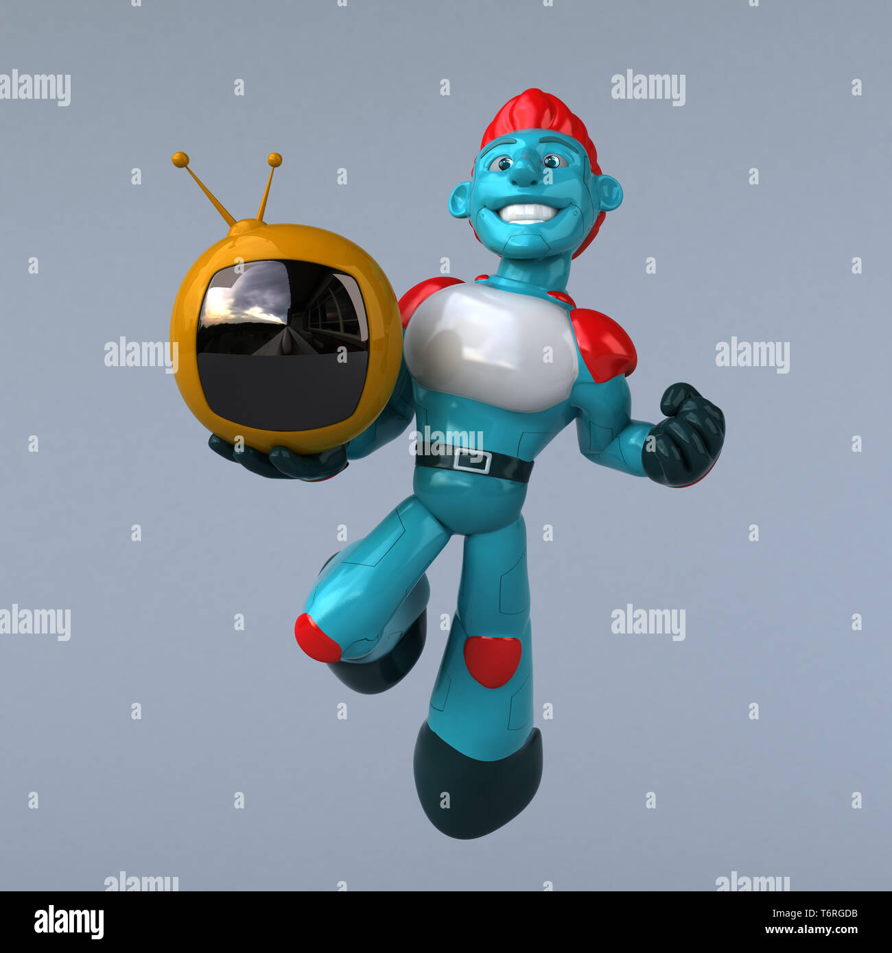Red Robot - 3D Illustration Stock Photo - Alamy