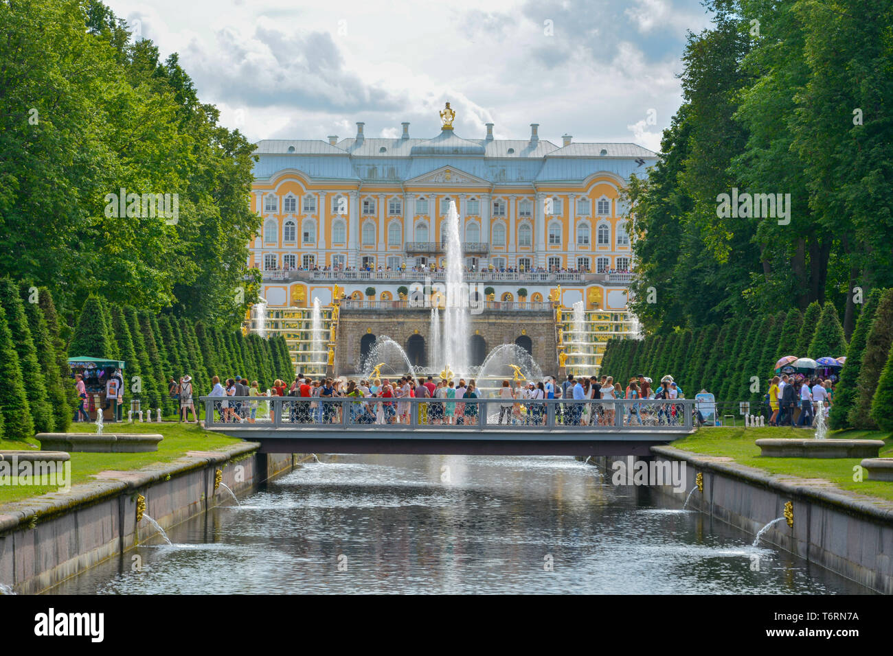 Russia Peterhof Palace at St.Petersburg summer time Stock Photo