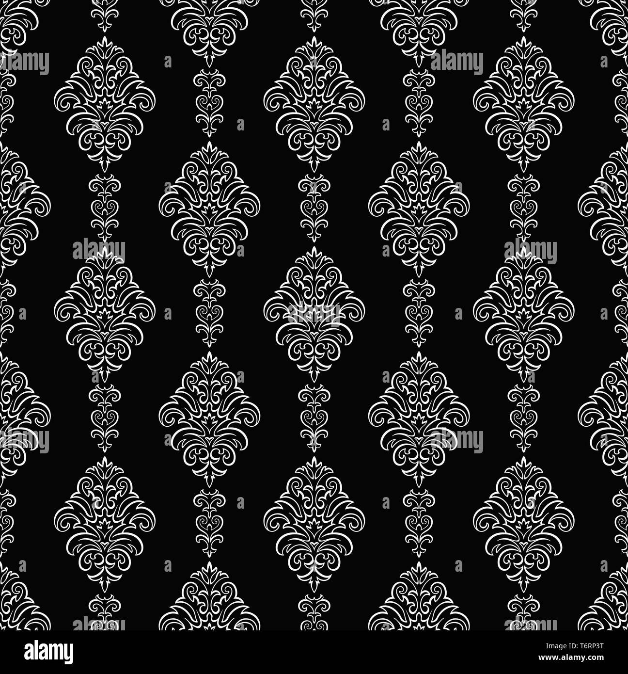 Seamless floral damask pattern Stock Photo Alamy