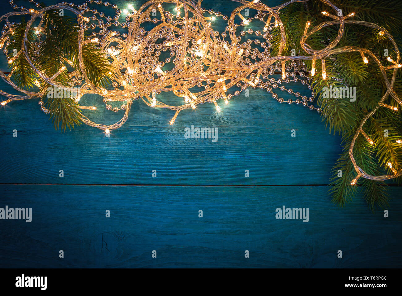 Christmas garland lights Stock Photo Alamy