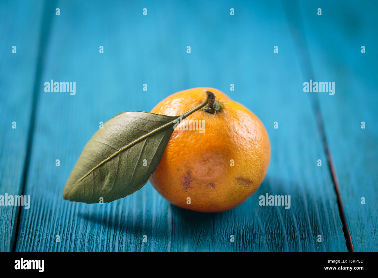 Fresh mandarin oranges fruit with leaves Stock Photo