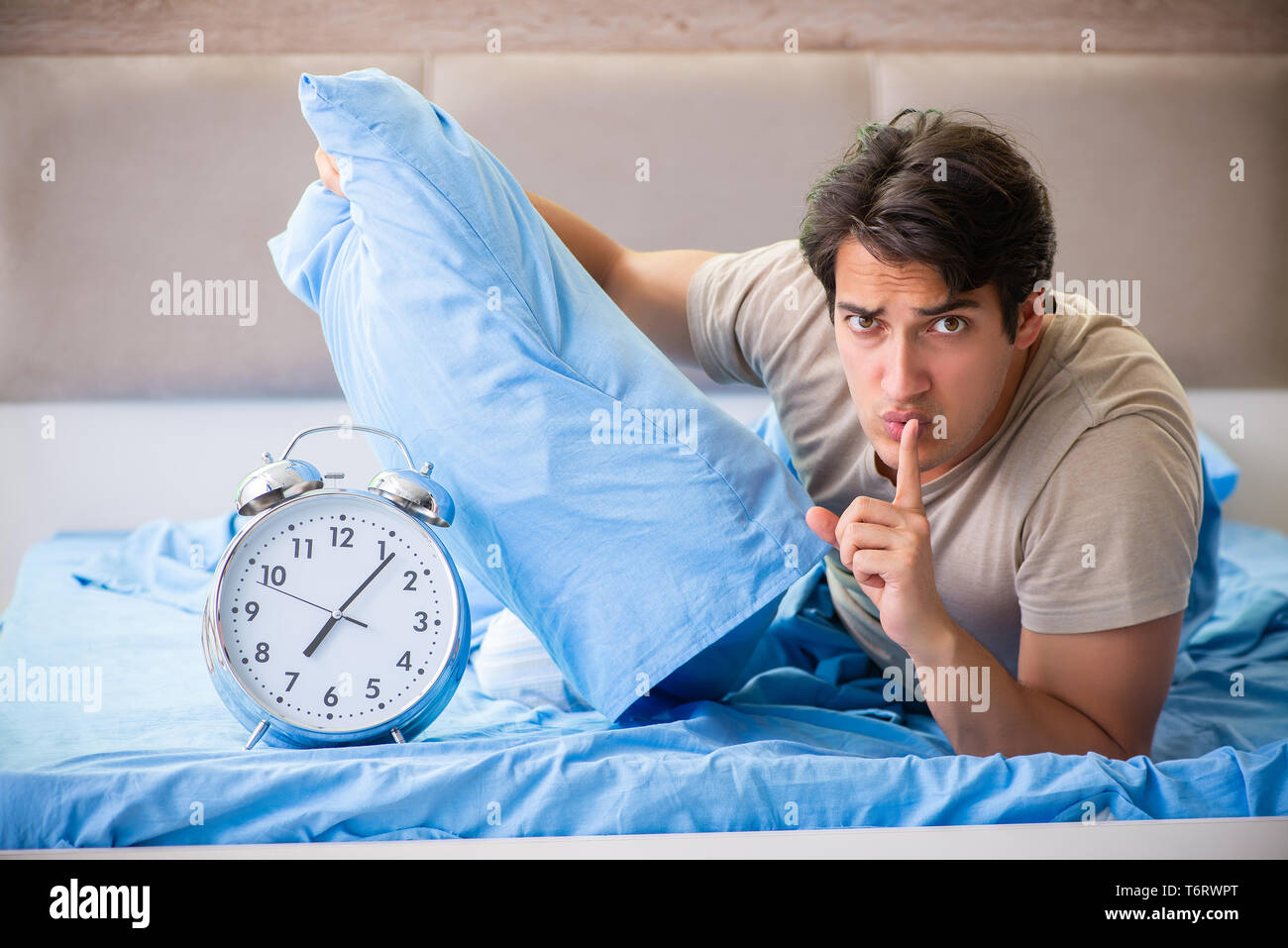 Man having trouble sleep hi-res stock photography and images - Alamy