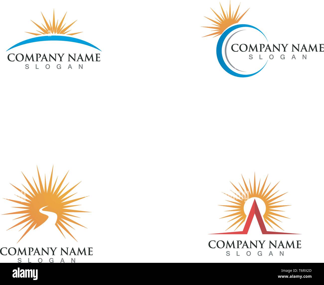 Vector illustration Icon Logo Template Sun over horizon Stock Vector ...