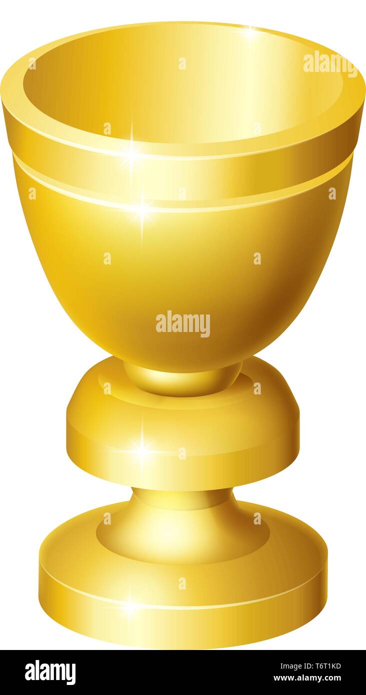 Holy Grail Cup Gold Chalice Goblet Stock Vector