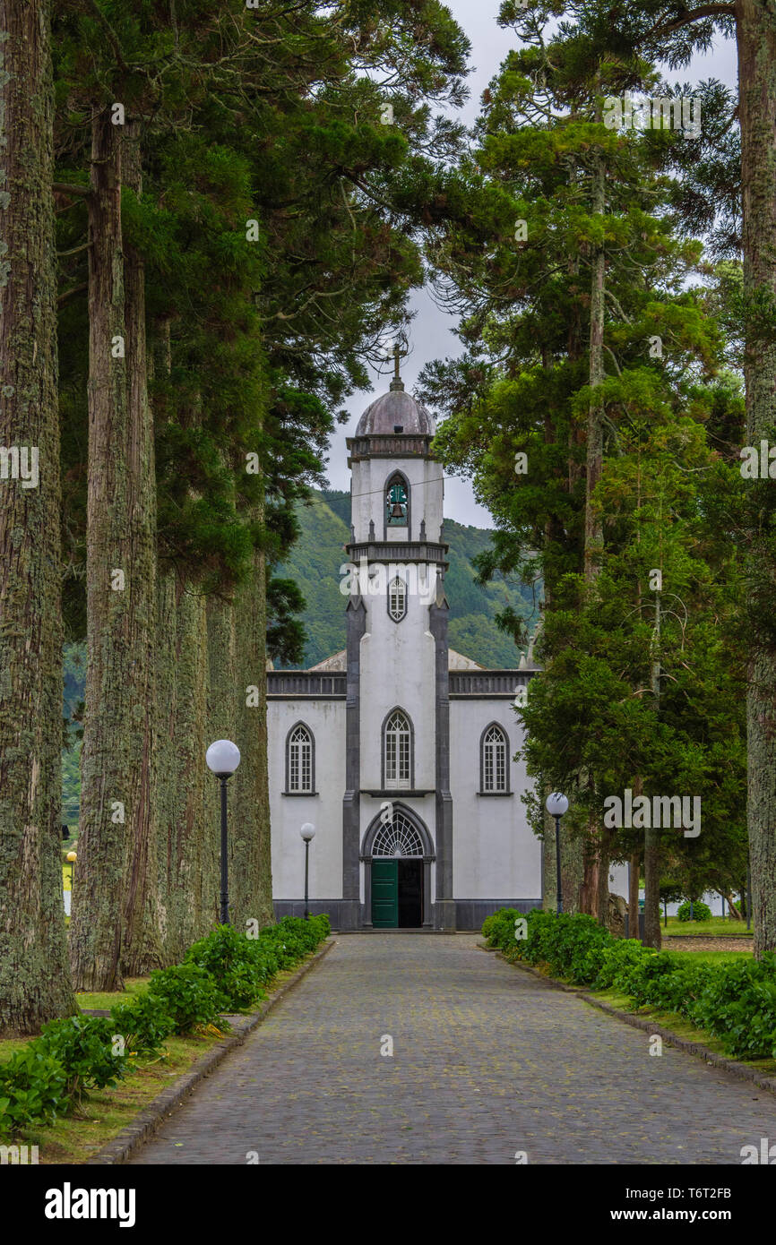 Church of Saint Nicholas, Sete Cidades, São Miguel, Azores, Portugal Stock Photo