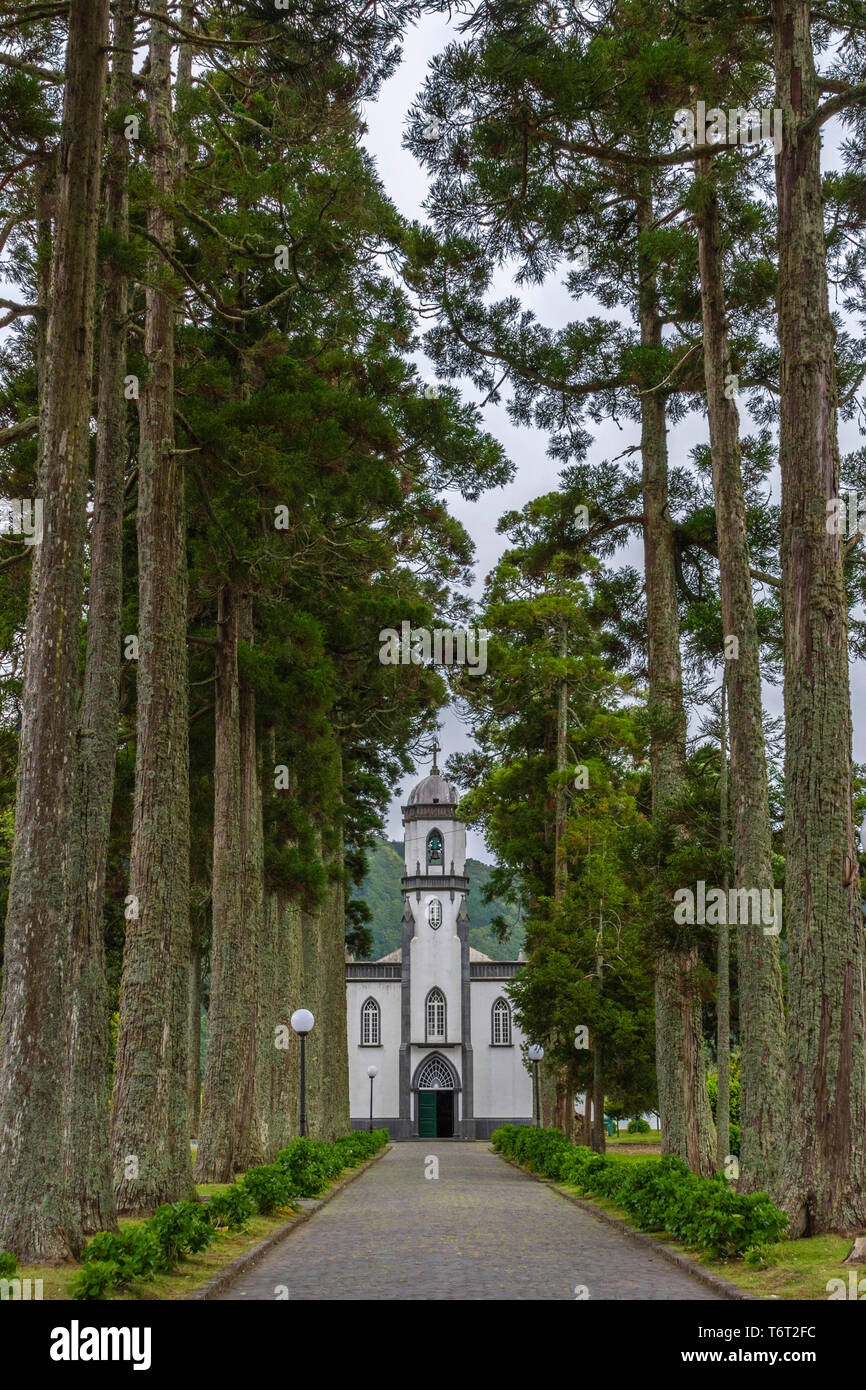 Church of Saint Nicholas, Sete Cidades, São Miguel, Azores, Portugal Stock Photo