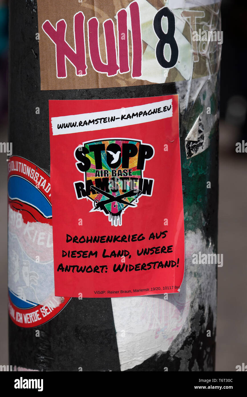 Sticker, Stopp Air Base Ramstein, Berlin, Germany Stock Photo