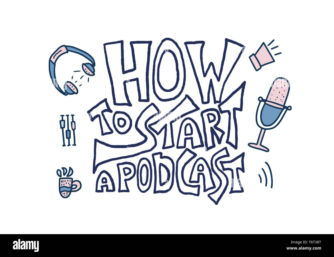 How To Start A Podcast Quote With Decoration Banner Template With