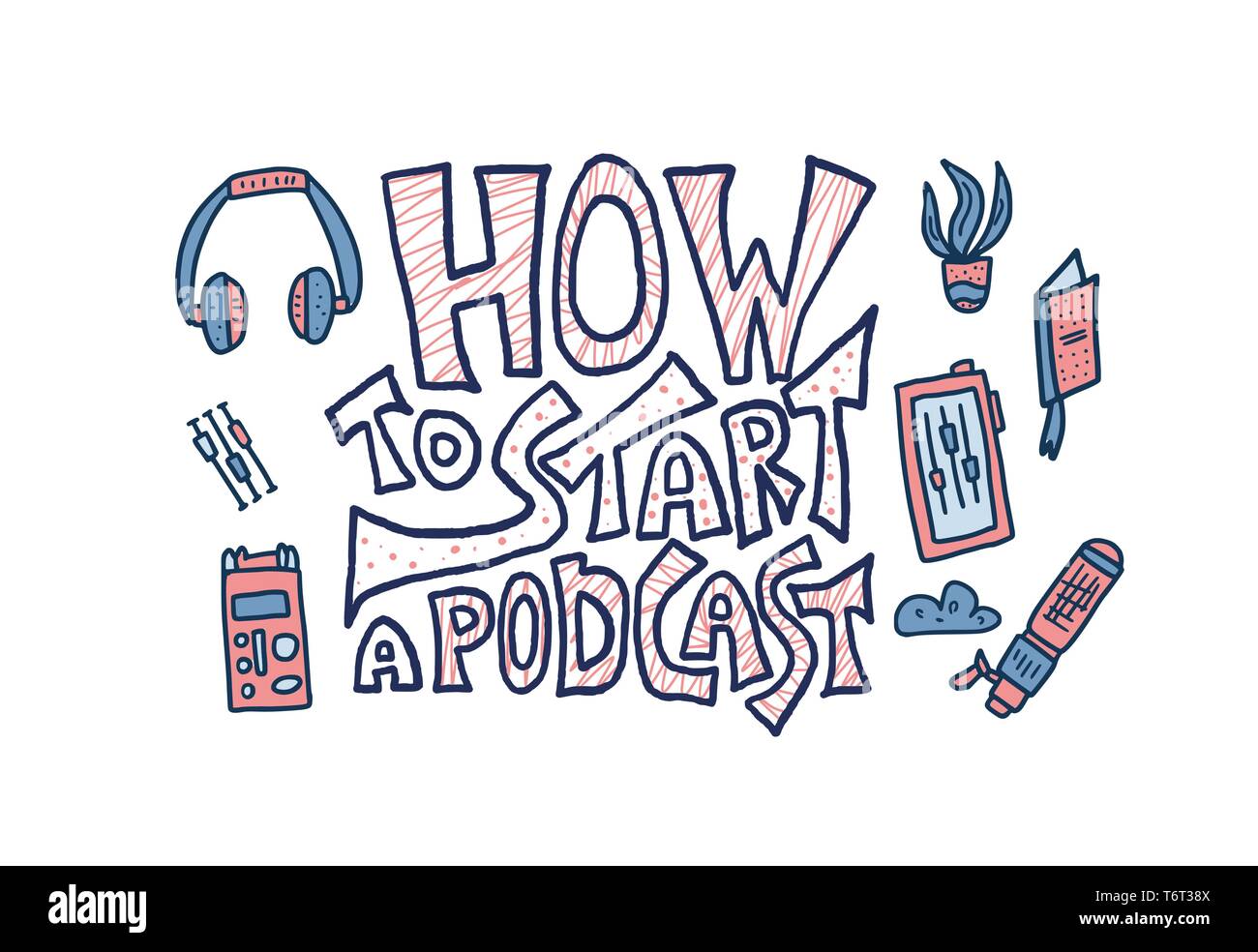 How To Start A Podcast Quote With Decoration Banner Template With