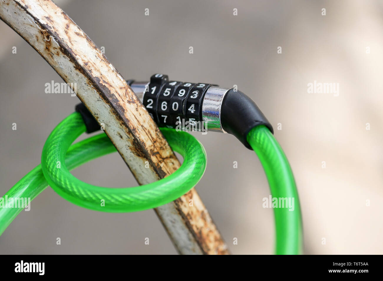 Bicycle combination lock close-up Stock Photo