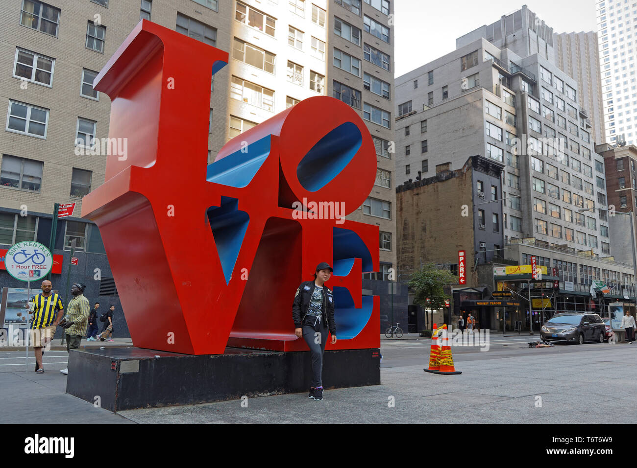 NEW YORK CITY, USA, September 10, 2017 : LOVE sculpture in Manhattan. LOVE is an iconic pop art image by American artist Robert Indiana which was quic Stock Photo