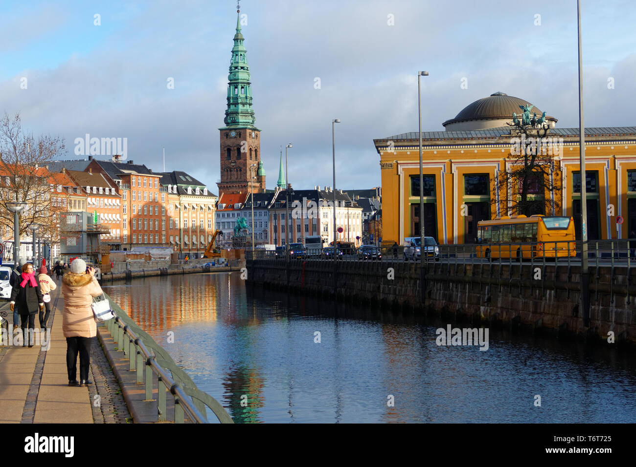 Buildings and canal, Nyhavn, Copenhagen, Denmark, Scandinavia, Europe Stock Photo