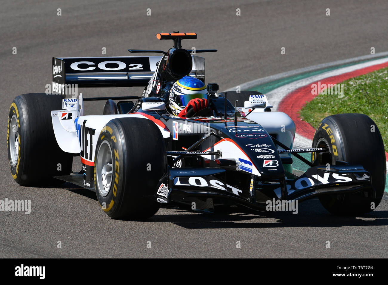 Imola, 27 April 2019: Historic 2000s Minardi F1 Model PS05 driven by  unknown in action during Minardi Historic Day 2019 into the Imola Circuit  Stock Photo - Alamy